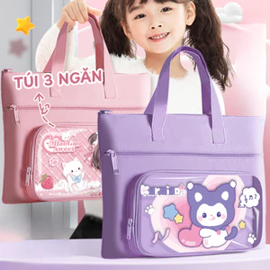Cặp Đựng Sách Vở Chống Nước, Túi Xách Học Thêm 3 Ngăn Hình Thú Dễ Thương Cho Bé Trai Bé Gái