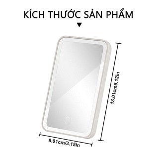 SEAMETAL Gương Trang Điểm Trên Ô Tô Với Đèn LED 3 Chế Độ Ánh Sáng Gắn Chắn Nắng Xe Hơi, sạc USB Đa năng cao cấp
