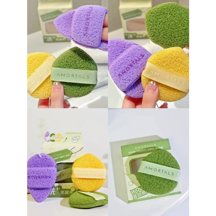COMBO Hộp 3 Bông Mút Rửa Mặt Amortals