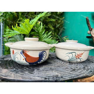 Nồi Gốm Cao Cấp Vẽ Gà/Nồi Lẩu Mini 17cm/20cm Nhiều Mẫu Xinh - Gốm Xưa - Nấu Được Bếp Củi - Bếp Ga - Gốm Thủ Côg Đẹp