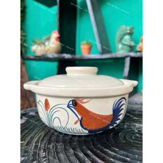 Nồi Gốm Cao Cấp Vẽ Gà/Nồi Lẩu Mini 17cm/20cm Nhiều Mẫu Xinh - Gốm Xưa - Nấu Được Bếp Củi - Bếp Ga - Gốm Thủ Côg Đẹp