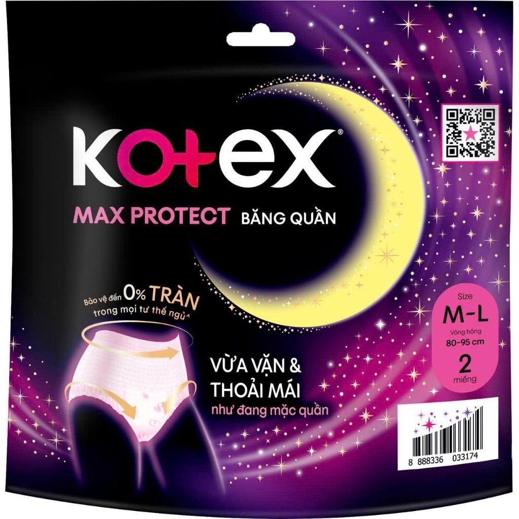 1 Gói băng quần Kotex size ML - XL 2 chiếc/gói (hàng tặng tùy chọn)