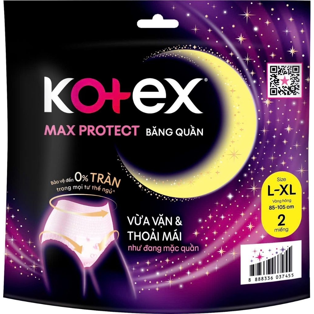 1 Gói băng quần Kotex size ML - XL 2 chiếc/gói (hàng tặng tùy chọn)