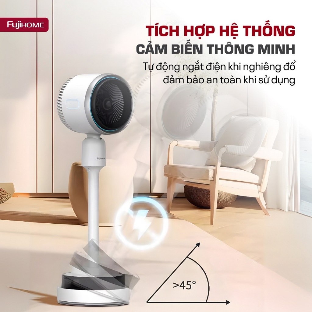 Quạt 4 mùa sưởi ấm làm mát Nhập Khẩu FUJIHOME AC707 lọc không khí, Quạt điện phun sương tạo ẩm