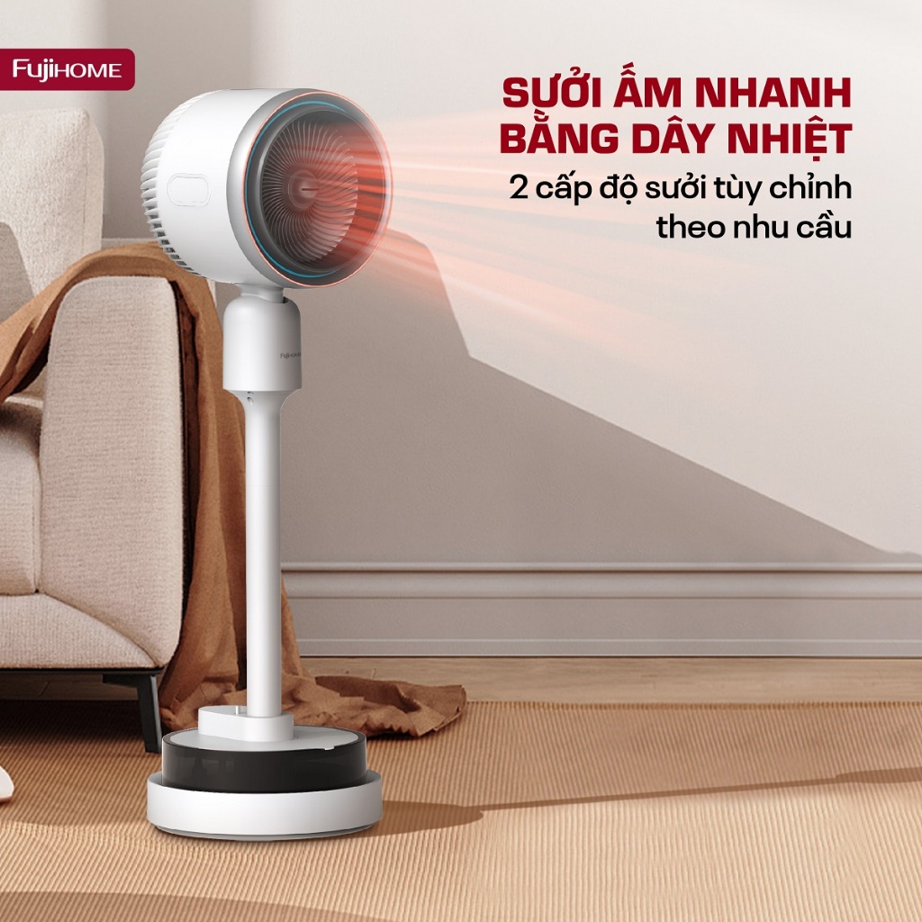 Quạt 4 mùa sưởi ấm làm mát Nhập Khẩu FUJIHOME AC707 lọc không khí, Quạt điện phun sương tạo ẩm