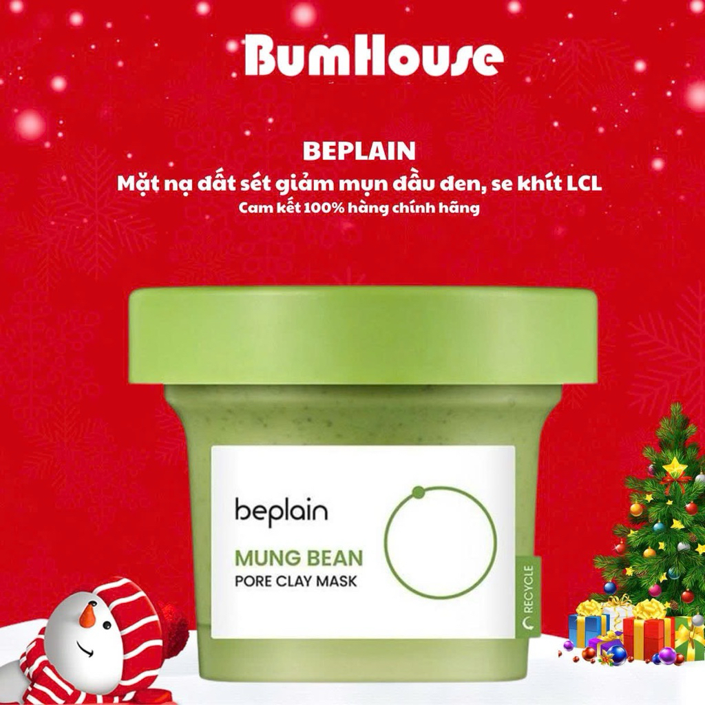 Mặt nạ đất sét Beplain Mung Bean Pore Clay Mask 120ml Hỗ Trợ Se Khít Lỗ Chân Lông
