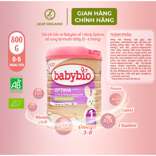 Combo 2 hộp sữa bò hữu cơ Babybio số 1, 2, 3