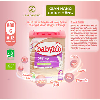 Combo 2 hộp sữa bò hữu cơ Babybio số 1, 2, 3