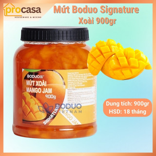 900gr - Mứt Xoài Boduo Signature – Mango Jam – Mứt Trái Cây Pha Trà, Soda, Topping Kem Bánh - Nguyên liệu pha chế