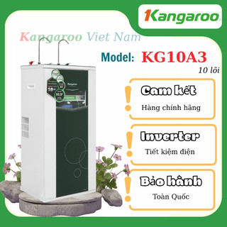 Thiết bị lọc nước Kangaroo RO 2 vòi 10A3, 10 lõi KG10A3 vỏ tủ VTU màu xanh