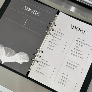 Bìa Da Menu ADOR In Khắc Logo, Quyển Menu Bìa Da, Quyển Menu Còng In Logo
