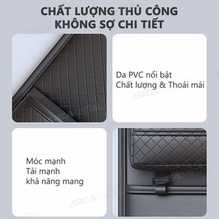 SEAMETAL Ghế Sau Túi Bảo Quản Ghế Ô Tô Chống Đá Miếng Lót Đa Năng Túi Treo Ghế Sắp Xếp Cốc Đựng Khăn Giấy Hộp