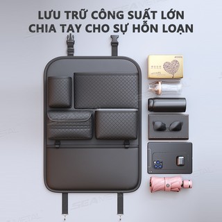 Seamemetalalomes Ghế Sau Túi Bảo Quản Ghế Ô Tô Chống Đá Miếng Lót Đa Năng Túi Treo Ghế Sắp Xếp Cốc Đựng Khăn Giấy Hộp