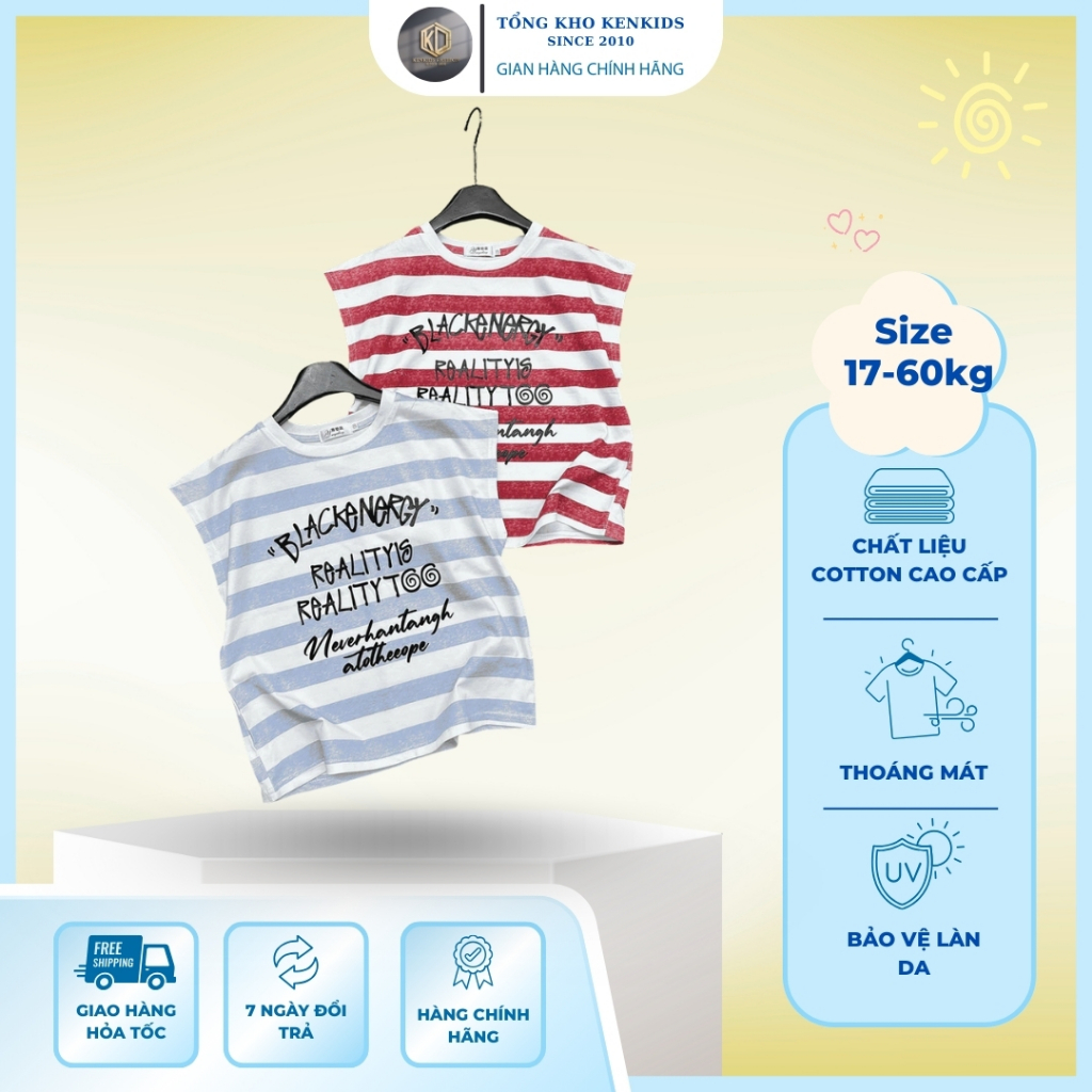 A Áo SÁT NÁCH Cho Bé Trai Size 17-60kg KẺ NGANG, Vải Cotton Cao Cấp, Co Giãn 4 Chiều [KA03] A