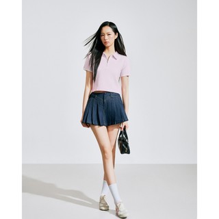 CARA Áo polo croptop nữ Pure tay ngắn form vừa người đơn giản