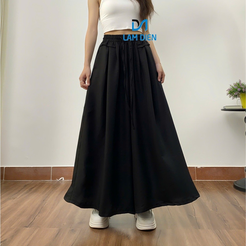Quần Ống Rộng Nữ, Quần Ống Suông Quần Váy Nữ Chất Đũi Vân Mây Thoáng Mát, Mặc Hè Trẻ Trung LQ031
