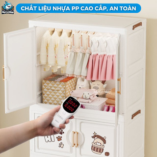 Tủ Quần Áo Gấp Gọn Có Ngăn Treo Trẻ Em, Tủ Nhựa Đa Năng Mẫu Mới Cải Tiến Lắp Ráp Dễ Dàng, Nhựa PP An Toàn - HC16