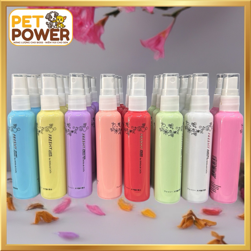Nước Hoa Cao Cấp Cho Chó Mèo FRESHY PET PERFUME 60ml – Hàng Thái Chính Hãng, Thơm Mát, An Toàn
