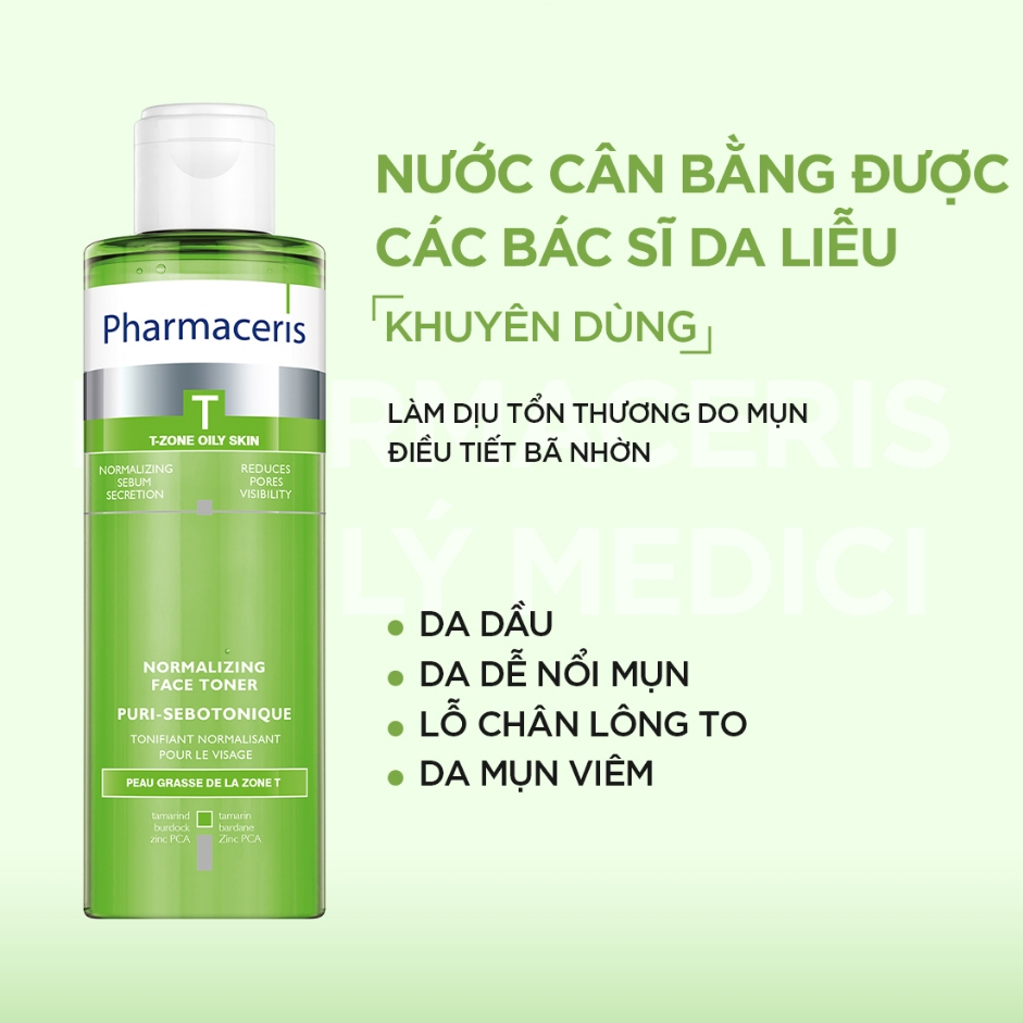 Bộ đôi Bọt rửa mặt và Toner cho da dầu mụn Pharmaceris PURI-SEBOSTATICS chai 150ml - Skin Studio