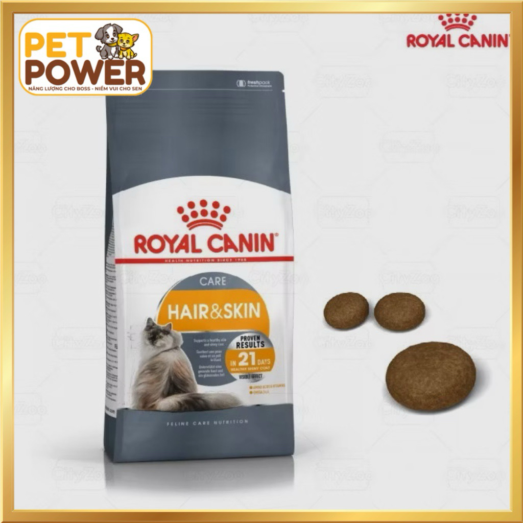 ROYAL CANIN HAIR & SKIN – THỨC ĂN KHÔ HỖ TRỢ CHĂM SÓC DA VÀ LÔNG CHO MÈO 400GR ĐẾN 2KG