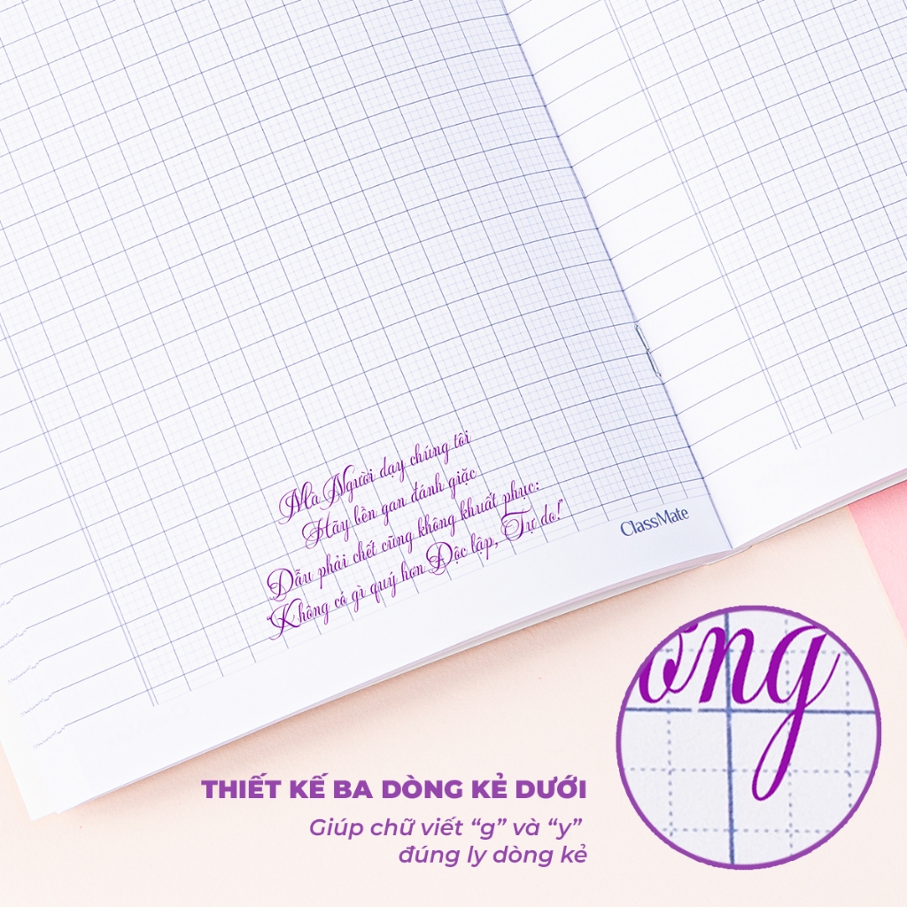 Tập Sinh Viên Miền Nam B5 Classmate Vở 4 Ôly (2x2mm) Vở 200 Trang 80GSM, Bìa Cute, Vở Ô Li Học Sinh Cấp 1 NB5-20-0314S