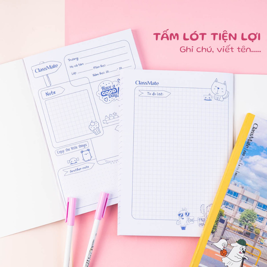 Tập Sinh Viên Miền Nam B5 Classmate Vở 4 Ôly (2x2mm) Vở 200 Trang 80GSM, Bìa Cute, Vở Ô Li Học Sinh Cấp 1 NB5-20-0314S