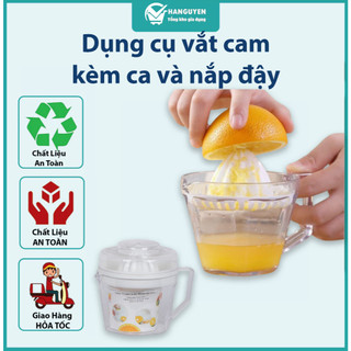 Dụng cụ vắt cam nhựa Việt Nhật trong suốt có lưới lọc, kèm ca và nắp đậy tiện lợi MS: 6905-1 #A64
