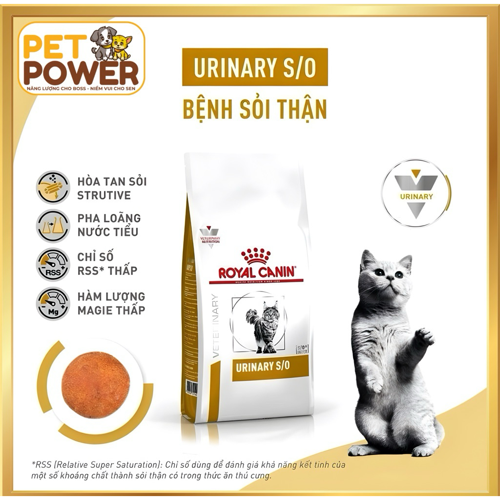 Thức Ăn Hạt Khô Hỗ Trợ Sỏi Thận Cho Mèo ROYAL CANIN URINARY S/O 400g - 1.5kg