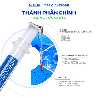 Combo Retinol Mix Peel & Kem Chông Nắng Phục Hồi SPF 50 Mocha Derma 50g, Cho Mọi Loại Da