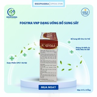 Sắt Nước Bổ Sung Cho Cơ Thể Fogyma - Bổ Sung Sắt, Hỗ Trợ Giảm Thiếu Máu Do Thiếu Sắt (Hộp 20 ống)