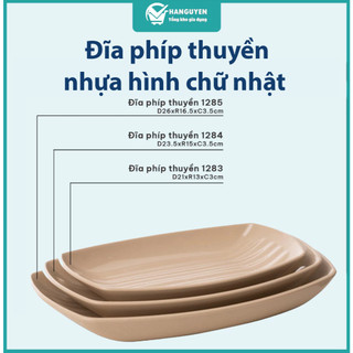 Đĩa phíp thuyền nhựa Việt Nhật hình chữ nhật đựng cá, thức ăn, bánh kẹo ms: 1283, 1284, 1285