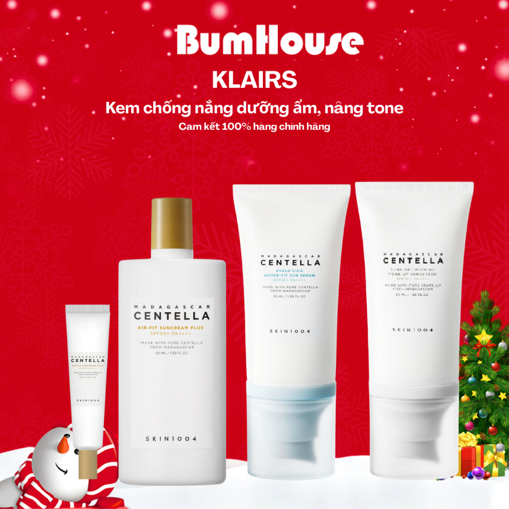 Kem chống nắng SKIN1004 Centella Tone Brightening Tone-up/Hyalu Cica/ Centella Air-Fit Sunscreen SPF50+ PA++ 20ml/50ml