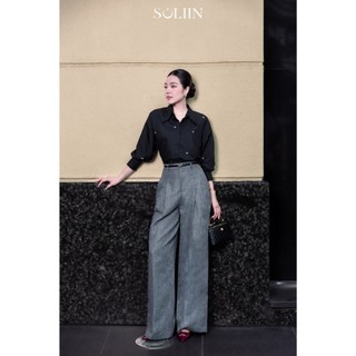 Quần Âu Nữ Ống Suông Form Đứng Thanh Lịch SOLIIN Chất Vải Tuysi Hàn Quốc Phong Cách Công Sở CHARLISE