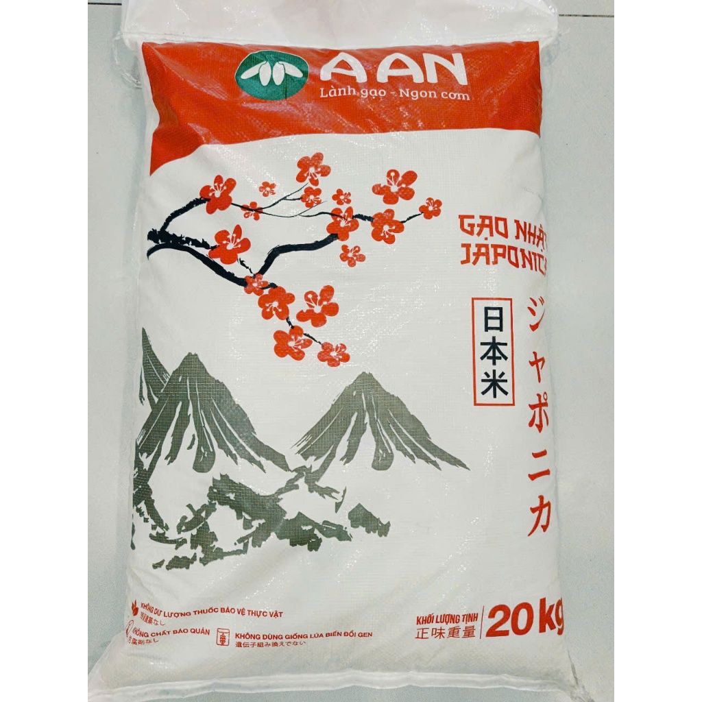 20kg Gạo Nhật Japonica Aan - hạt tròn, dẻo mềm, làm sushi rất ngon