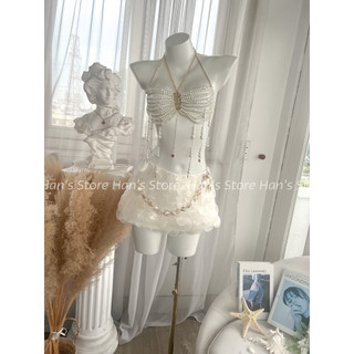 [HAN’S STORE]SET BIKINI MERMAID YÊN ĐAN ĐÍNH KẾT THỦ CÔNG ĐI BIỂN MÙA HÈ TẶNG KÈM BRA DA DÂY ĐÁ THẮT LƯNG(ẢNH THẬT)