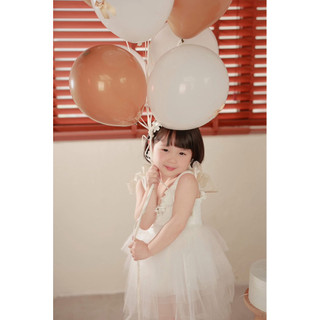 Váy bé gái trắng tầng voan công chúa nàng thơ