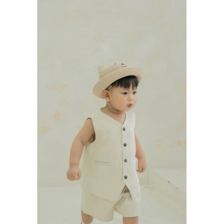 set bé trai màu kem Hàn Quốc – form rộng, mát