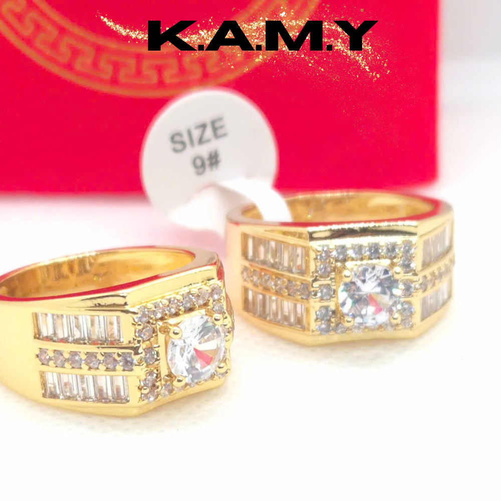 Nhẫn Nam Mạ Vàng 18K Đính Đá CZ Sang Trọng– Phong Cách Lịch Lãm, Thời Trang Nam Đẳng Cấp