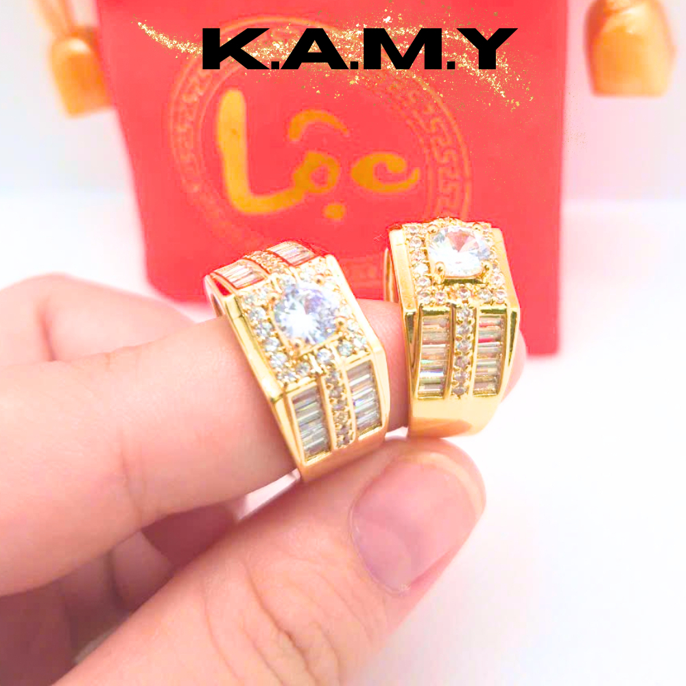 Nhẫn Nam Mạ Vàng 18K Đính Đá CZ Sang Trọng– Phong Cách Lịch Lãm, Thời Trang Nam Đẳng Cấp