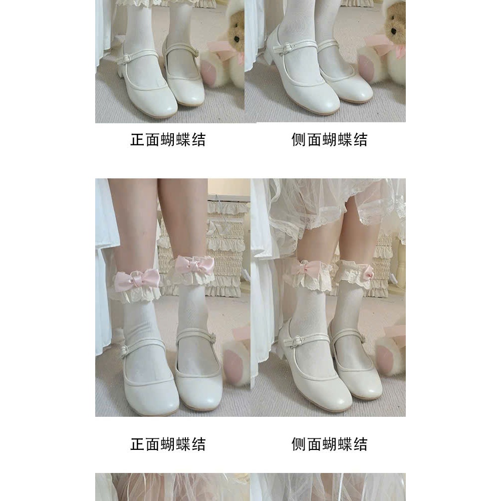 Tất nữ công chúa phối nơ ren dễ thương đủ màu rất xinh phong cách hàn quốc mềm mại đáng yêu