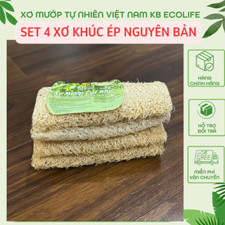 SET 4 XƠ KHÚC ÉP NGUYÊN BẢN KB Ecolife sử dụng đa năng để rửa bát hoặc bông tắm