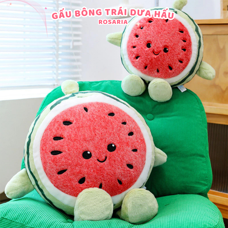 Gấu bông quả dưa hấu cao cấp. Trái dưa hấu nhồi bông làm quà tặng đáng yêu. Quà tặng em bé Rosaria