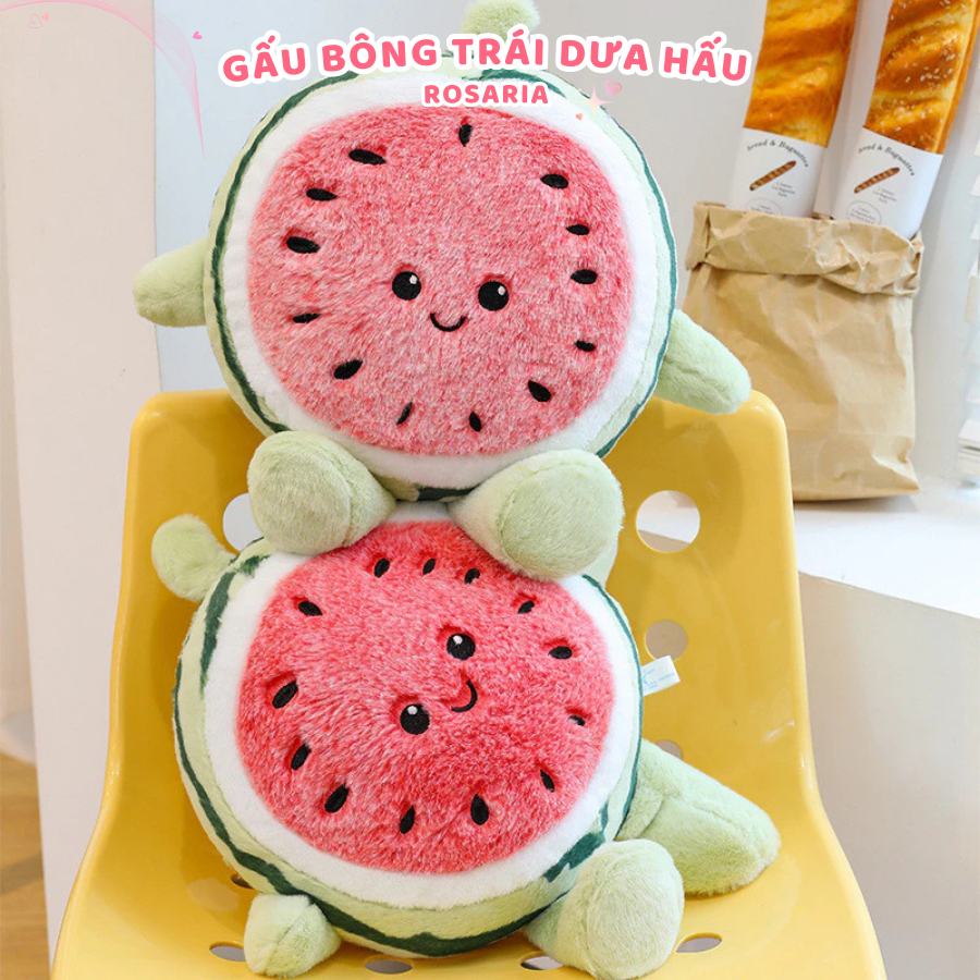 Gấu bông quả dưa hấu cao cấp. Trái dưa hấu nhồi bông làm quà tặng đáng yêu. Quà tặng em bé Rosaria