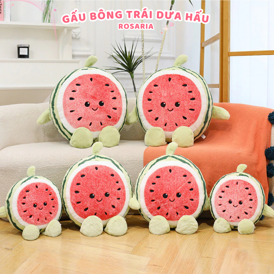 Gấu bông quả dưa hấu cao cấp. Trái dưa hấu nhồi bông làm quà tặng đáng yêu. Quà tặng em bé Rosaria