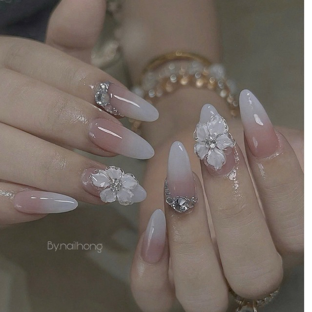 ( hoả tốc) NAIL BOX MÙA HÈ THẠCH OMBRE HOA NỔI TÔN DA