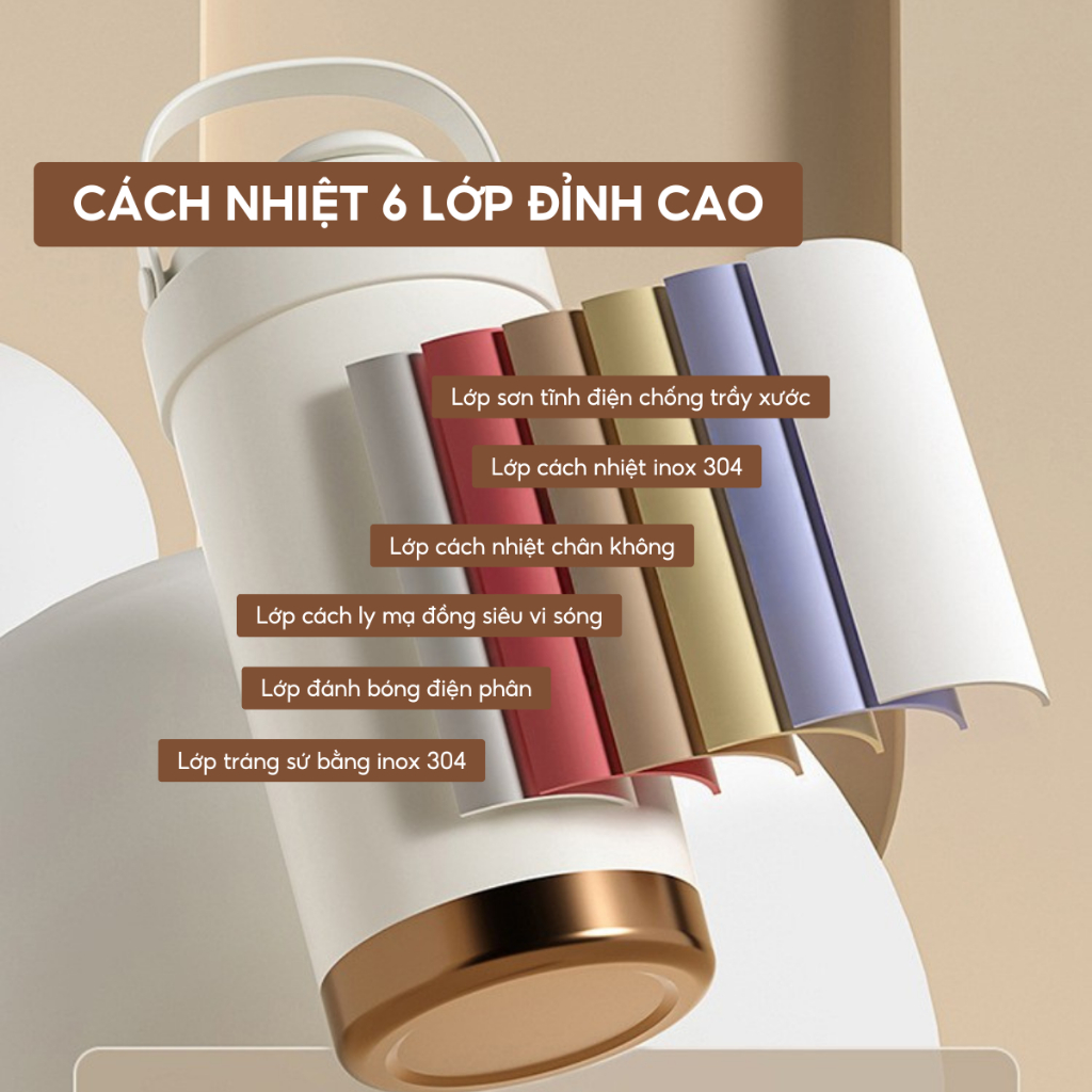 Ly giữ nhiệt khắc tên BOTTLY Elegant 500ml/750ml, inox 304, lõi tráng sứ cao cấp, chính hãng 84HYDRO