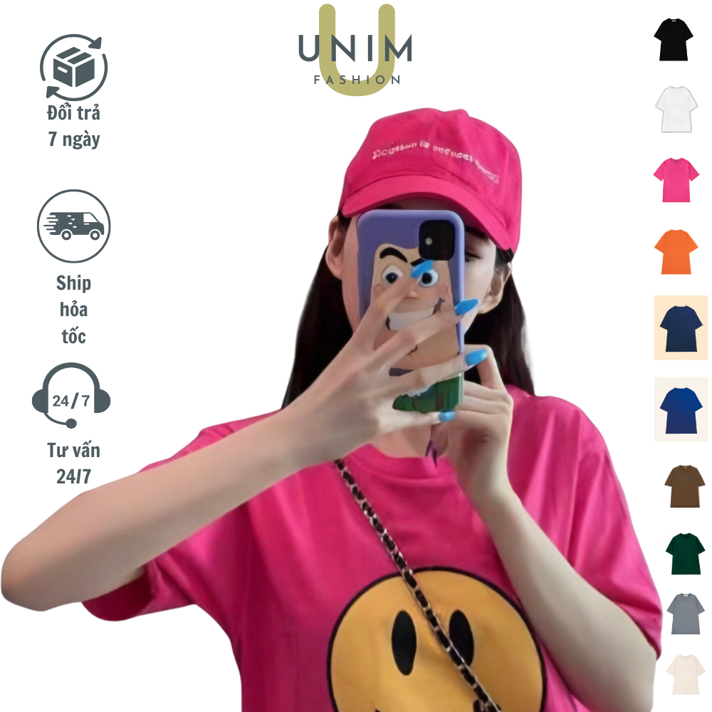 [Siêu tốc 4h] Áo Thun Mặt Cười Trái Tim Mẫu Mới Unim Store Cotton 2 Chiều Mềm Mịn Thấm Hút Mồ Hôi AP89