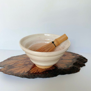Chawan Đánh Matcha Trắng Vuốt Tay 13,5*7cm Có Triện - Gốm Nhật 2hand