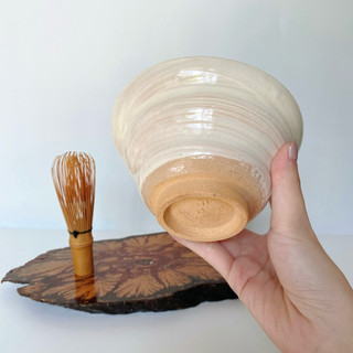 Chawan Đánh Matcha Trắng Vuốt Tay 13,5*7cm Có Triện - Gốm Nhật 2hand