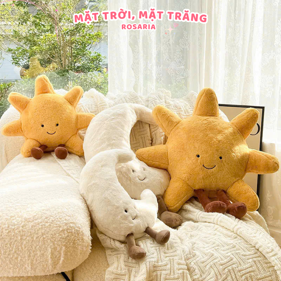 Gấu Bông Mặt Trời, Gấu Bông Mặt Trăng Cao Cấp, làm quà tặng ý nghĩa. Quà tặng sinh nhật Rosaria